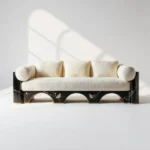 arelno kanepe, el işçiliği lake kanepe, bouclé modern sofa, siyah motifli kanepe, heykelsi modern koltuk, özel üretim kanepe, ısmarlama mobilya, sipariş mobilya, talent design sofa