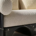 arelno kanepe, el işçiliği lake kanepe, bouclé modern sofa, siyah motifli kanepe, heykelsi modern koltuk, özel üretim kanepe, ısmarlama mobilya, sipariş mobilya, talent design sofa