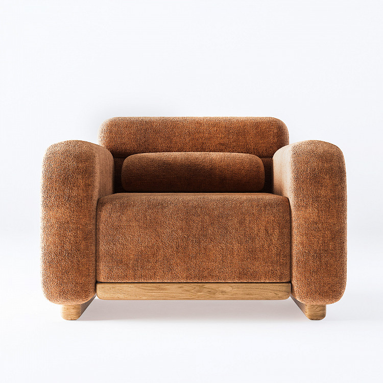 blok form koltuk, modern lounge koltuk, soft brutalist koltuk, silindirik yastıklı koltuk, özel üretim, sipariş mobilya, ısmarlama mobilya, talent design koltuk