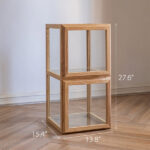 cam küp kitaplık, modüler kitaplık, açık meşe kitaplık, modern şeffaf raf sistemi, özel üretim, sipariş mobilya, ısmarlama mobilya, talent design kitaplık