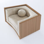 ahşap çerçeveli koltuk, köşe lounge koltuk, modern curved koltuk, geometrik döşemeli koltuk, özel üretim, sipariş mobilya, ısmarlama mobilya, talent design koltuk