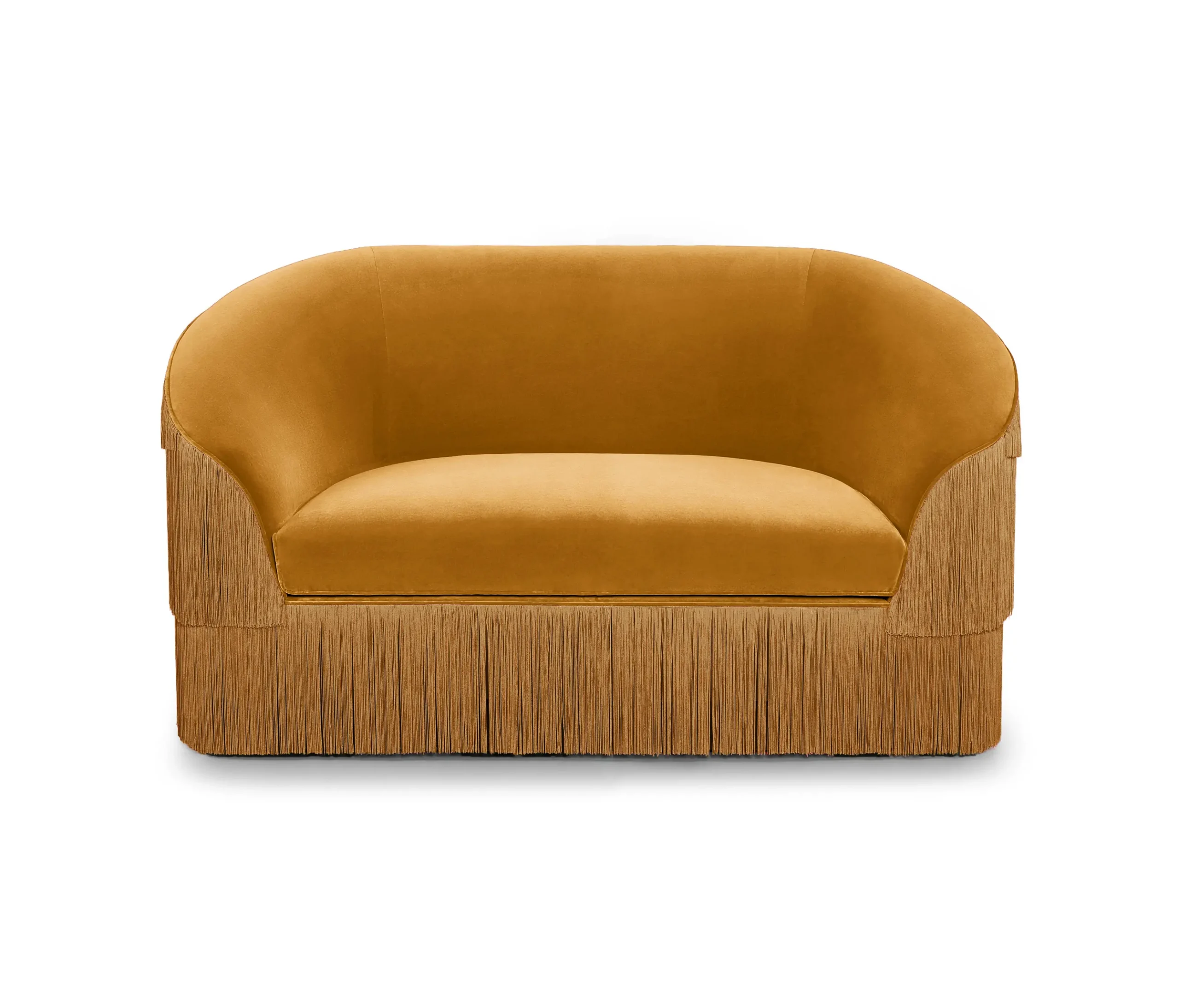 püsküllü koltuk, fringe loveseat, velvet loveseat, art deco koltuk, modern püsküllü kanepe, özel üretim, sipariş mobilya, ısmarlama mobilya, talent design loveseat