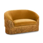 püsküllü koltuk, fringe loveseat, velvet loveseat, art deco koltuk, modern püsküllü kanepe, özel üretim, sipariş mobilya, ısmarlama mobilya, talent design loveseat