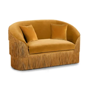 püsküllü koltuk, fringe loveseat, velvet loveseat, art deco koltuk, modern püsküllü kanepe, özel üretim, sipariş mobilya, ısmarlama mobilya, talent design loveseat