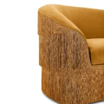 püsküllü koltuk, fringe loveseat, velvet loveseat, art deco koltuk, modern püsküllü kanepe, özel üretim, sipariş mobilya, ısmarlama mobilya, talent design loveseat