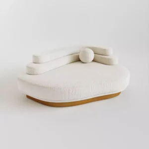 gorgo kanepe, organik form kanepe, kıvrımlı bouclé kanepe, modern heykelsi koltuk, özel üretim kanepe, sipariş mobilya, ısmarlama mobilya, talent design sofa