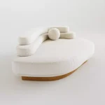 gorgo kanepe, organik form kanepe, kıvrımlı bouclé kanepe, modern heykelsi koltuk, özel üretim kanepe, sipariş mobilya, ısmarlama mobilya, talent design sofa