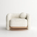 lunella koltuk, boucle koltuk, organik form koltuk, küre yastıklı koltuk, modern koltuk tasarımı, özel üretim, sipariş mobilya, ısmarlama mobilya, talent design koltuk