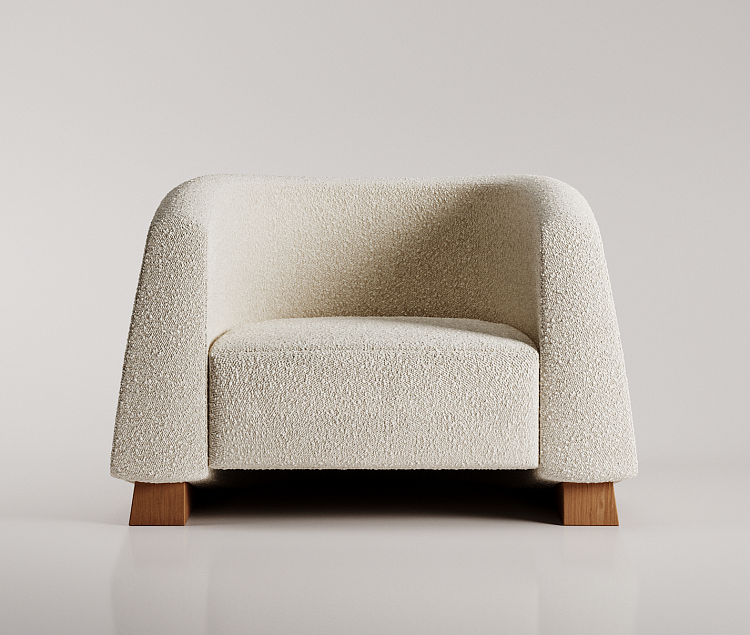 boucle koltuk, organik form koltuk, modern tekli koltuk, soft luxury koltuk, heykelsi koltuk, özel üretim, sipariş mobilya, ısmarlama mobilya, talent design koltuk