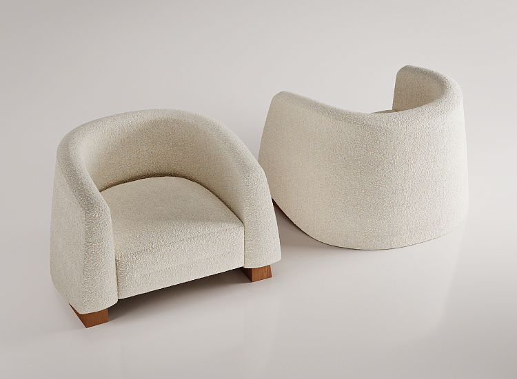 boucle koltuk, organik form koltuk, modern tekli koltuk, soft luxury koltuk, heykelsi koltuk, özel üretim, sipariş mobilya, ısmarlama mobilya, talent design koltuk