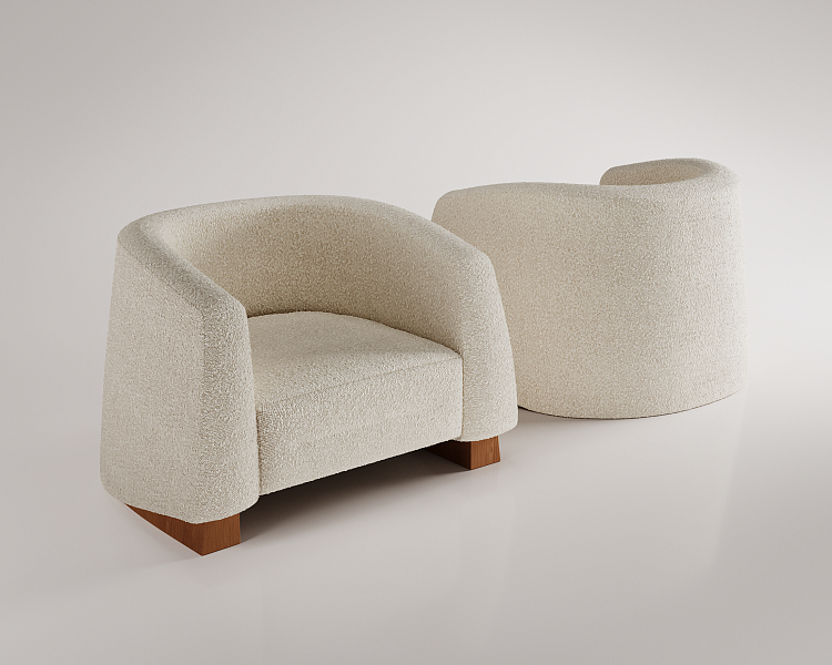 boucle koltuk, organik form koltuk, modern tekli koltuk, soft luxury koltuk, heykelsi koltuk, özel üretim, sipariş mobilya, ısmarlama mobilya, talent design koltuk