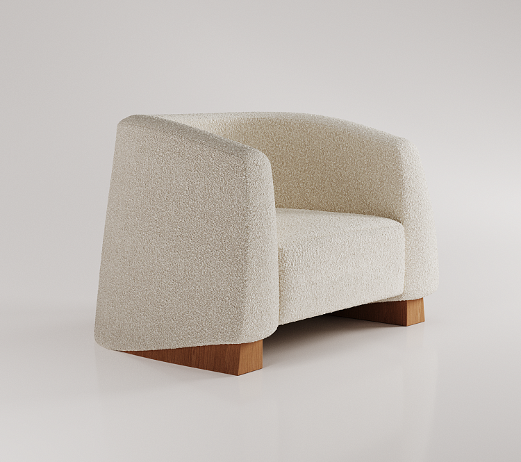 boucle koltuk, organik form koltuk, modern tekli koltuk, soft luxury koltuk, heykelsi koltuk, özel üretim, sipariş mobilya, ısmarlama mobilya, talent design koltuk