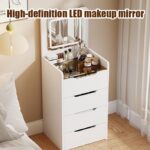 kompakt makyaj masası, led aynalı makyaj masası, organizer makyaj masası, küçük alan makyaj çözümü, özel üretim, sipariş mobilya, ısmarlama mobilya, talent design makyaj masası