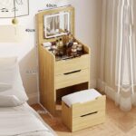 kompakt makyaj masası, led aynalı makyaj masası, organizer makyaj masası, küçük alan makyaj çözümü, özel üretim, sipariş mobilya, ısmarlama mobilya, talent design makyaj masası