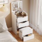 kompakt makyaj masası, led aynalı makyaj masası, organizer makyaj masası, küçük alan makyaj çözümü, özel üretim, sipariş mobilya, ısmarlama mobilya, talent design makyaj masası