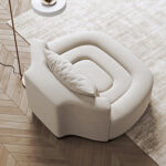 boucle koltuk, oval lounge koltuk, modern heykelsi koltuk, soft luxury koltuk, organik form koltuk, özel üretim, sipariş mobilya, ısmarlama mobilya, talent design koltuk