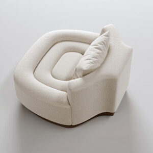 boucle koltuk, oval lounge koltuk, modern heykelsi koltuk, soft luxury koltuk, organik form koltuk, özel üretim, sipariş mobilya, ısmarlama mobilya, talent design koltuk