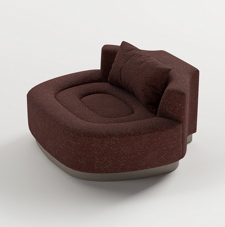 boucle koltuk, oval lounge koltuk, modern heykelsi koltuk, soft luxury koltuk, organik form koltuk, özel üretim, sipariş mobilya, ısmarlama mobilya, talent design koltuk