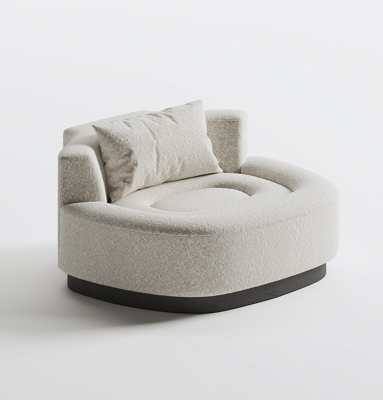 boucle koltuk, oval lounge koltuk, modern heykelsi koltuk, soft luxury koltuk, organik form koltuk, özel üretim, sipariş mobilya, ısmarlama mobilya, talent design koltuk