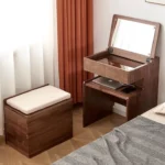 ribbed makyaj masası, fluted ön yüzlü makyaj masası, ceviz makyaj masası, kompakt makyaj masası, özel üretim, sipariş mobilya, ısmarlama mobilya, talent design makyaj masası