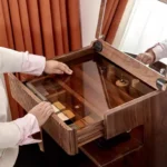 ribbed makyaj masası, fluted ön yüzlü makyaj masası, ceviz makyaj masası, kompakt makyaj masası, özel üretim, sipariş mobilya, ısmarlama mobilya, talent design makyaj masası