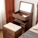 ribbed makyaj masası, fluted ön yüzlü makyaj masası, ceviz makyaj masası, kompakt makyaj masası, özel üretim, sipariş mobilya, ısmarlama mobilya, talent design makyaj masası