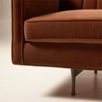 talmo kanepe, midcentury modern kanepe, kavisli kadife sofa, ince ayaklı modern koltuk, özel üretim kanepe, sipariş mobilya, ısmarlama mobilya, talent design sofa