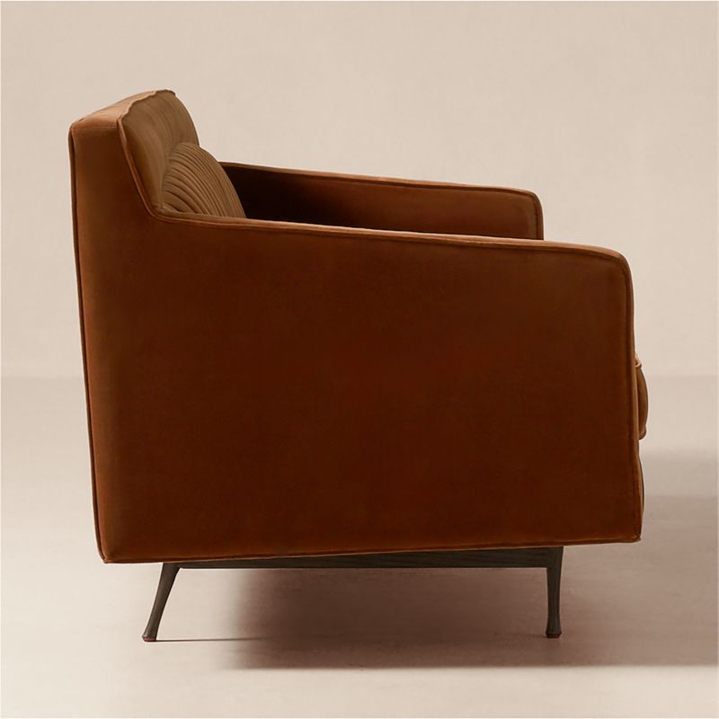 talmo kanepe, midcentury modern kanepe, kavisli kadife sofa, ince ayaklı modern koltuk, özel üretim kanepe, sipariş mobilya, ısmarlama mobilya, talent design sofa