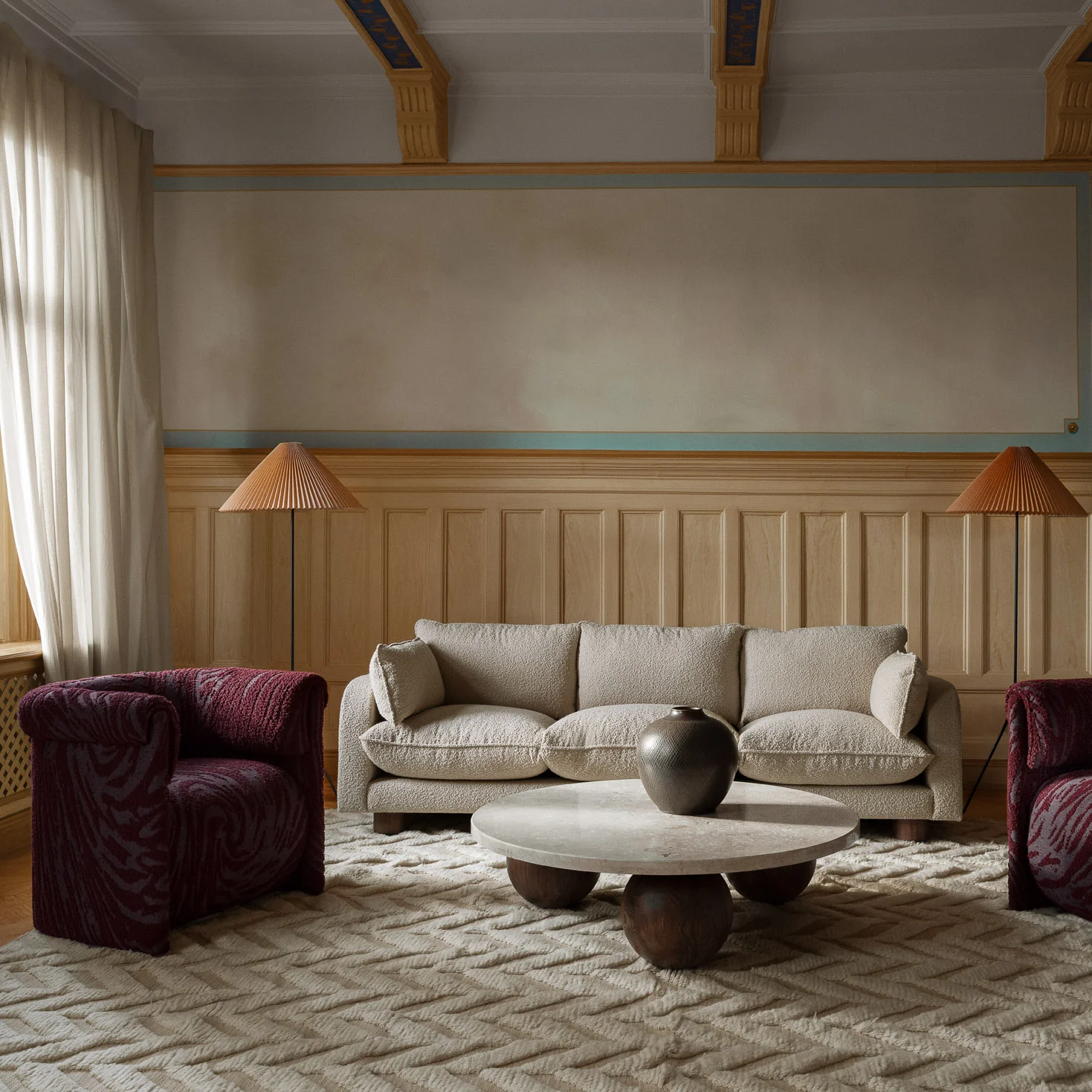 talsora kanepe, boucle modern kanepe, cozy minimal sofa, japandi kanepe, soft modern kanepe, özel üretim kanepe, sipariş mobilya, ısmarlama mobilya, talent design sofa