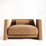 trapez form koltuk, modern brutalist koltuk, heykelsi koltuk tasarımı, geniş oturum lounge koltuk, özel üretim, özel ölçü, sipariş mobilya, ısmarlama mobilya, talent design koltuk