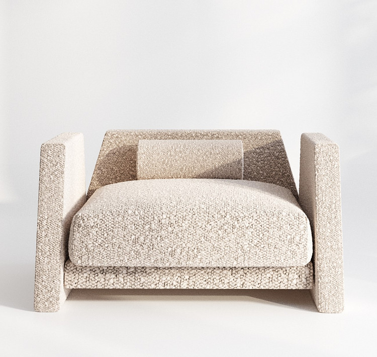 trapez form koltuk, modern brutalist koltuk, heykelsi koltuk tasarımı, geniş oturum lounge koltuk, özel üretim, özel ölçü, sipariş mobilya, ısmarlama mobilya, talent design koltuk