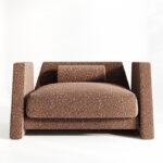 trapez form koltuk, modern brutalist koltuk, heykelsi koltuk tasarımı, geniş oturum lounge koltuk, özel üretim, özel ölçü, sipariş mobilya, ısmarlama mobilya, talent design koltuk