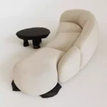 tigiu köşe kanepe, organik köşe koltuk, kıvrımlı bouclé kanepe, modern modüler sofa, özel üretim kanepe, sipariş mobilya, ısmarlama mobilya, talent design sofa