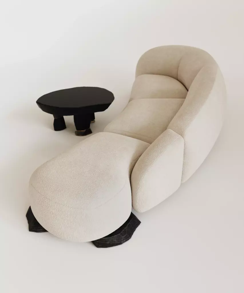 tigiu köşe kanepe, organik köşe koltuk, kıvrımlı bouclé kanepe, modern modüler sofa, özel üretim kanepe, sipariş mobilya, ısmarlama mobilya, talent design sofa