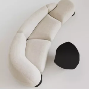 tigiu köşe kanepe, organik köşe koltuk, kıvrımlı bouclé kanepe, modern modüler sofa, özel üretim kanepe, sipariş mobilya, ısmarlama mobilya, talent design sofa