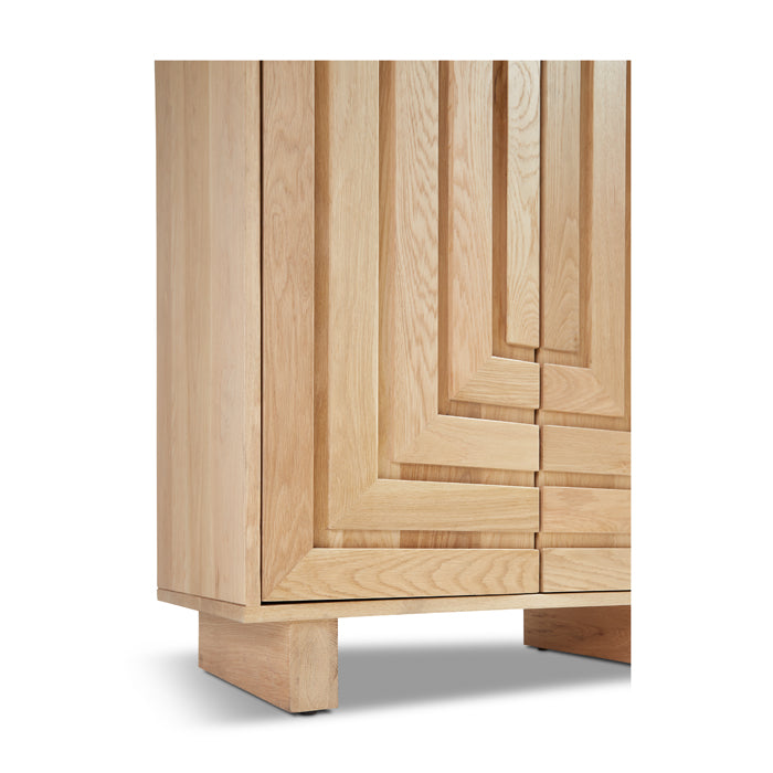 kademeli panel gardırop, modern meşe gardırop, heykelsi kapaklı gardırop, geometrik yüzeyli gardırop, özel üretim, sipariş mobilya, ısmarlama mobilya, talent design gardırop