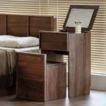 ceviz makyaj masası, kapaklı aynalı makyaj masası, takı düzenleyicili makyaj masası, kompakt makyaj çözümü, özel üretim, sipariş mobilya, ısmarlama mobilya, talent design makyaj masası