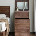 ceviz makyaj masası, kapaklı aynalı makyaj masası, takı düzenleyicili makyaj masası, kompakt makyaj çözümü, özel üretim, sipariş mobilya, ısmarlama mobilya, talent design makyaj masası