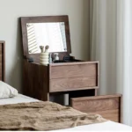 ceviz makyaj masası, kapaklı aynalı makyaj masası, takı düzenleyicili makyaj masası, kompakt makyaj çözümü, özel üretim, sipariş mobilya, ısmarlama mobilya, talent design makyaj masası