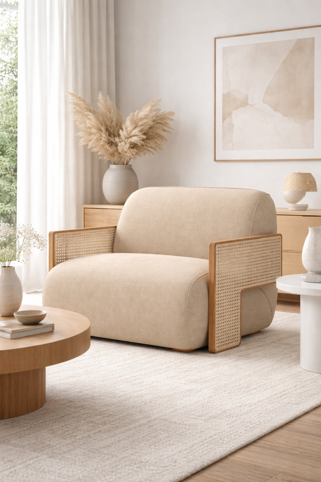 laven love seat koltuk, rattan kollu koltuk, özel üretim koltuk, özel ölçü koltuk, sipariş mobilya, ısmarlama mobilya, doğal rattan koltuk, boutique koltuk tasarımı, luxury love seat, modern bohem koltuk, talent design koltuk, el işçiliği koltuk, mimari oturma mobilyası