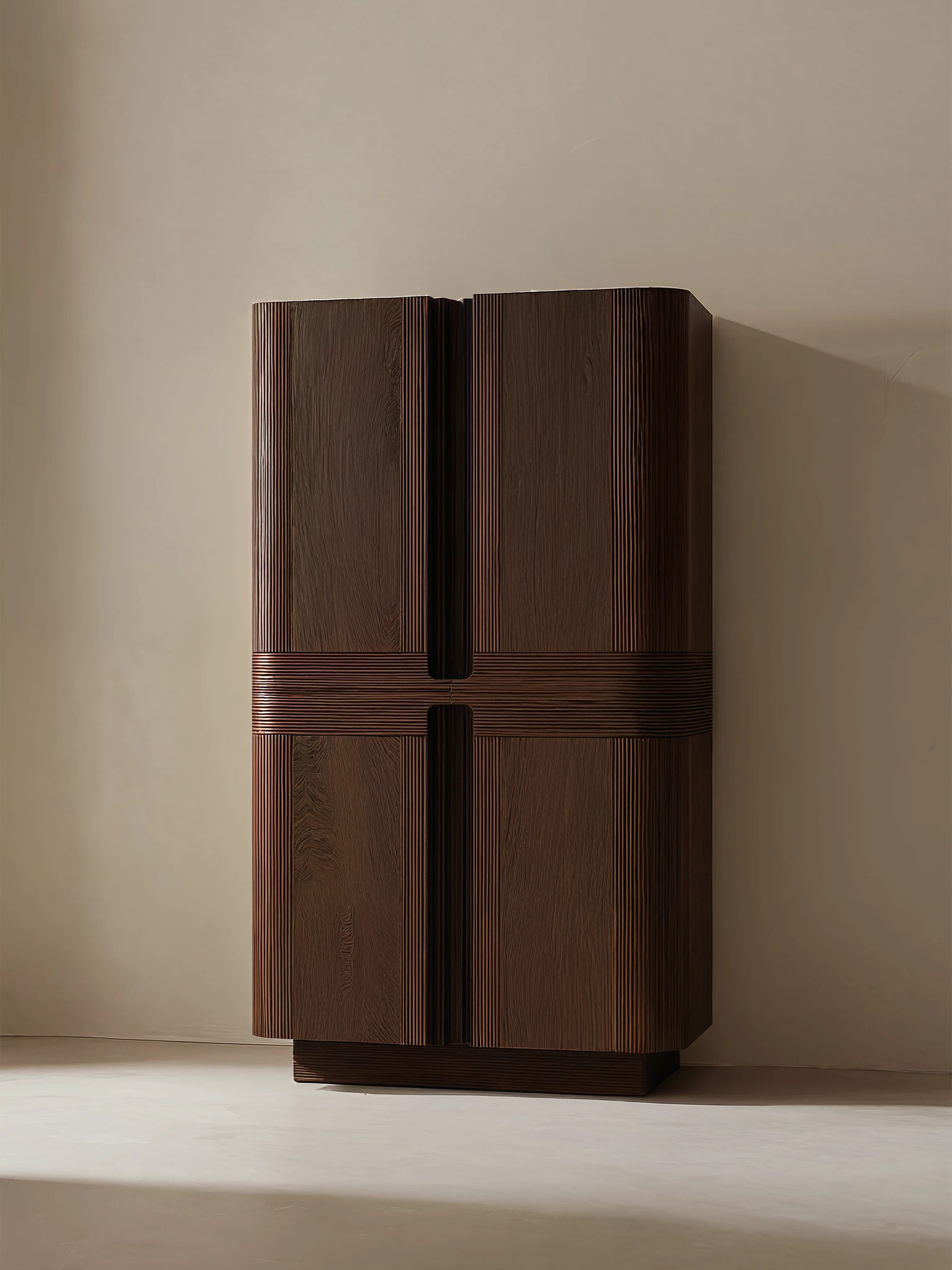 sevara büfe, özel üretim büfe, masif ahşap büfe, dikey formlu büfe, heykelsi büfe tasarımı, sipariş mobilya, ısmarlama mobilya, özel ölçü mobilya, modern lüks büfe, talent design büfe