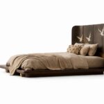 aeris karyola, turna motifli karyola, özel tasarım karyola, platform yatak, ahşap başlıklı yatak, modern karyola, japandi karyola, tasarım yatak, özel üretim karyola, özel ölçü karyola, sipariş karyola, ısmarlama karyola, talent design yatak, butik otel karyolası, designer bed, statement headboard bed