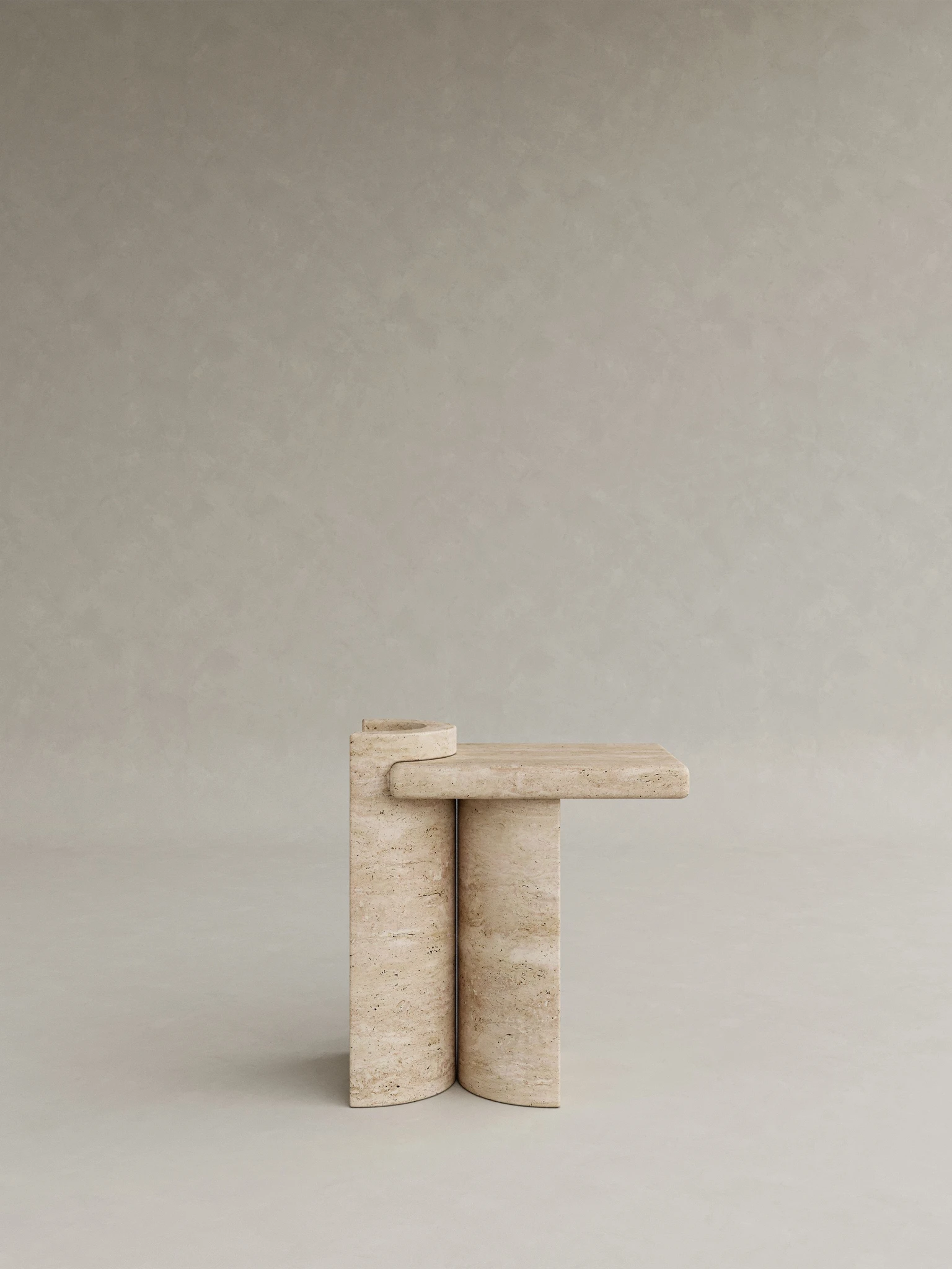 traverten yan sehpa, ozel uretim sehpa, masif tas sehpa, modern minimalist sehpa, siparis mobilya