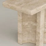 traverten yan sehpa, ozel uretim sehpa, masif tas sehpa, modern minimalist sehpa, siparis mobilya