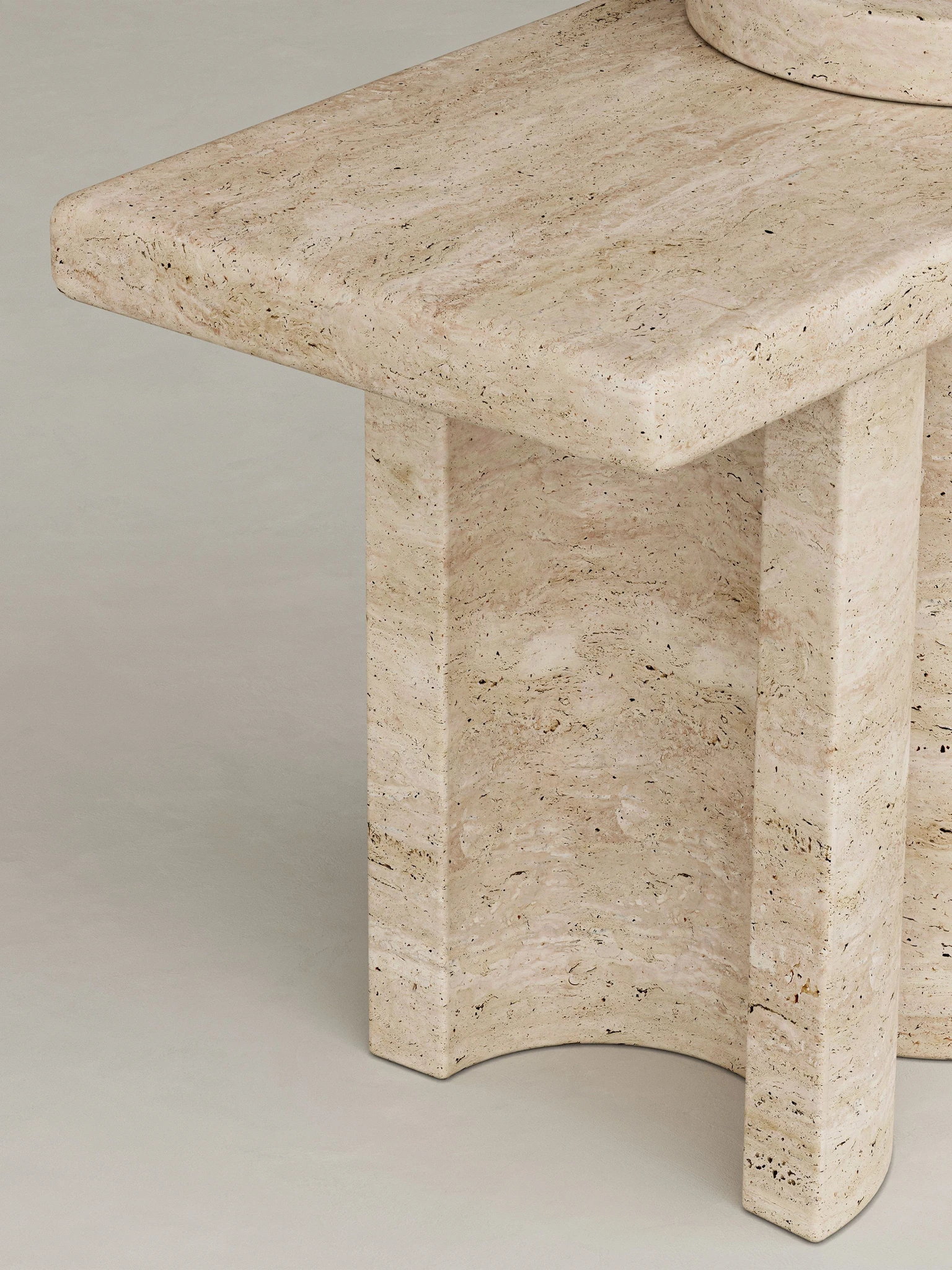 traverten yan sehpa, ozel uretim sehpa, masif tas sehpa, modern minimalist sehpa, siparis mobilya