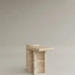 traverten yan sehpa, ozel uretim sehpa, masif tas sehpa, modern minimalist sehpa, siparis mobilya