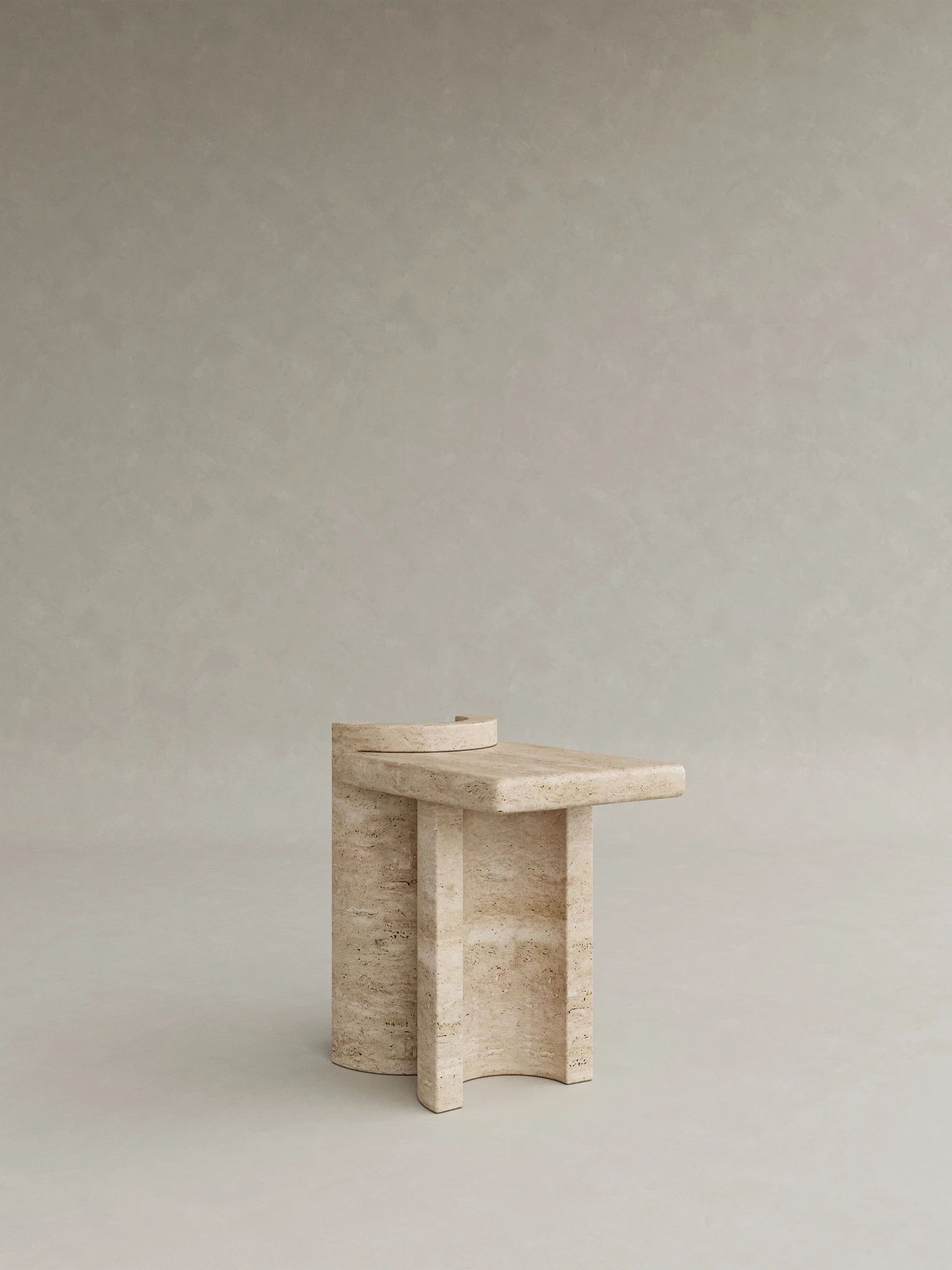 traverten yan sehpa, ozel uretim sehpa, masif tas sehpa, modern minimalist sehpa, siparis mobilya