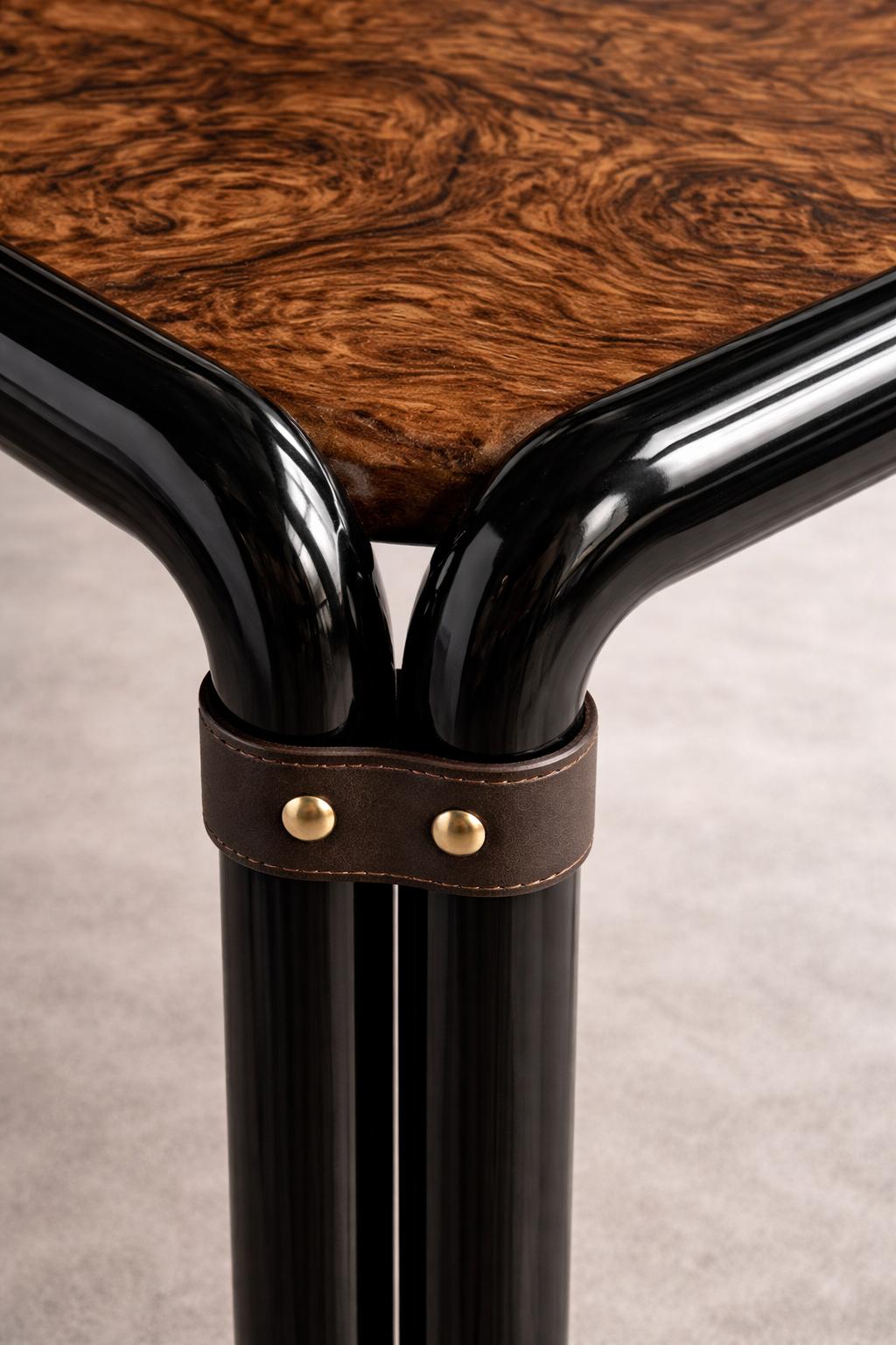 kavisli metal ayak masa özel üretim, ceviz kaplama modern masa özel ölçü sipariş mobilya, ısmarlama mobilya endüstriyel yemek masası tasarım, metal çerçeveli masa modern dining table ahşap tabla, siyah metal ayaklı masa çağdaş tasarım mobilya