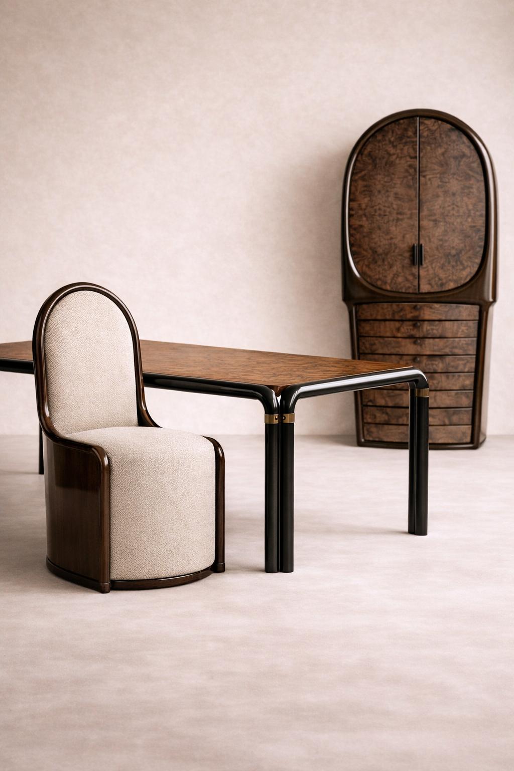 kavisli metal ayak masa özel üretim, ceviz kaplama modern masa özel ölçü sipariş mobilya, ısmarlama mobilya endüstriyel yemek masası tasarım, metal çerçeveli masa modern dining table ahşap tabla, siyah metal ayaklı masa çağdaş tasarım mobilya