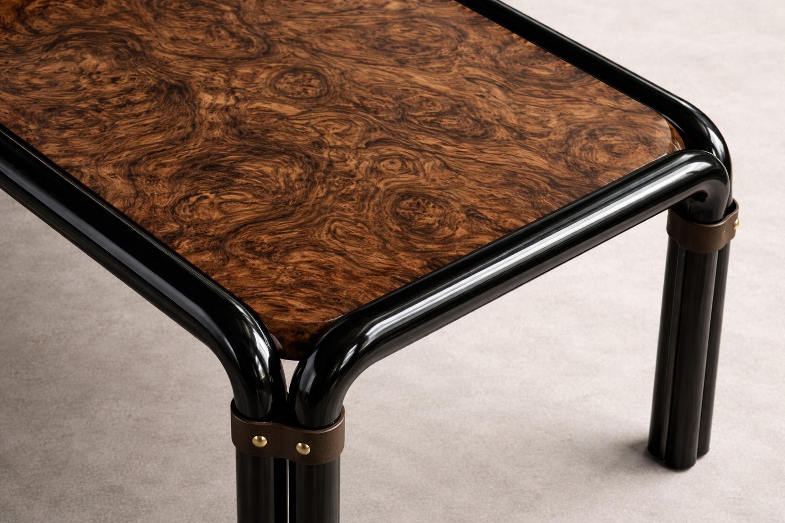 kavisli metal ayak masa özel üretim, ceviz kaplama modern masa özel ölçü sipariş mobilya, ısmarlama mobilya endüstriyel yemek masası tasarım, metal çerçeveli masa modern dining table ahşap tabla, siyah metal ayaklı masa çağdaş tasarım mobilya